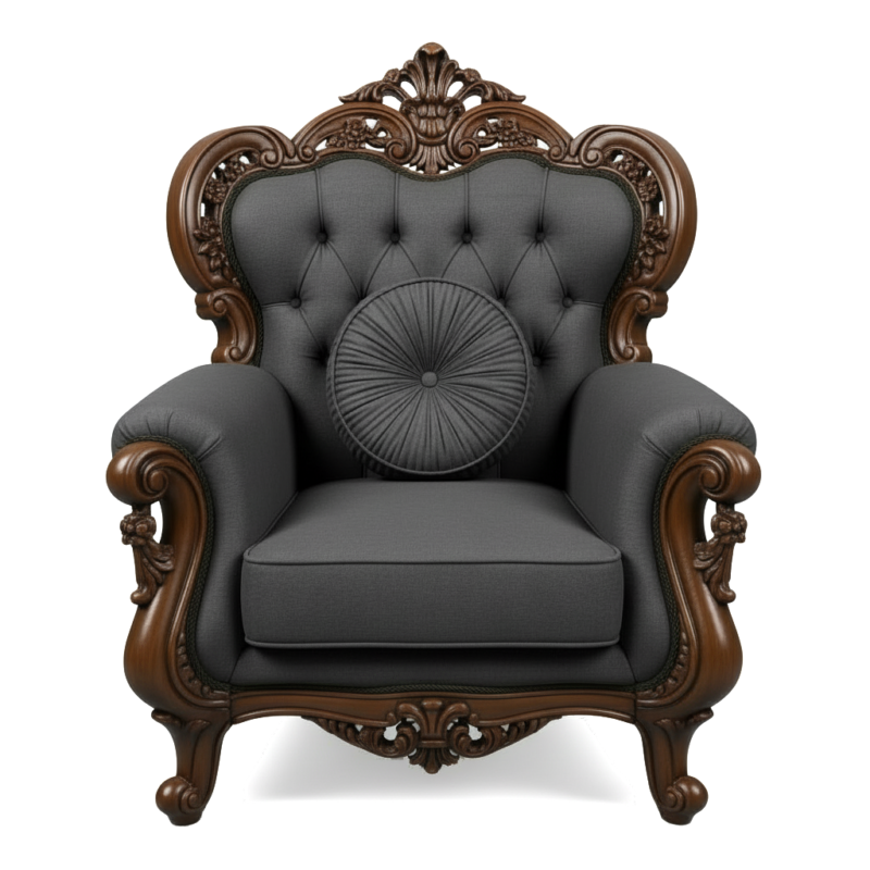 Luxury carved teak wood couch